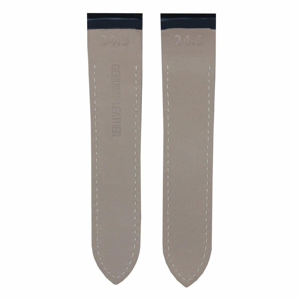 24.5mm Black Leather Watch Band Strap S531