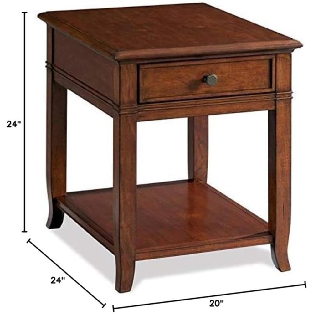 Square Wood End Table with 1 Drawer 1 Shelf A983030