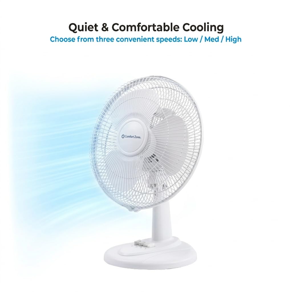 16 inch 3 Speed Oscillating Table Fan D4873