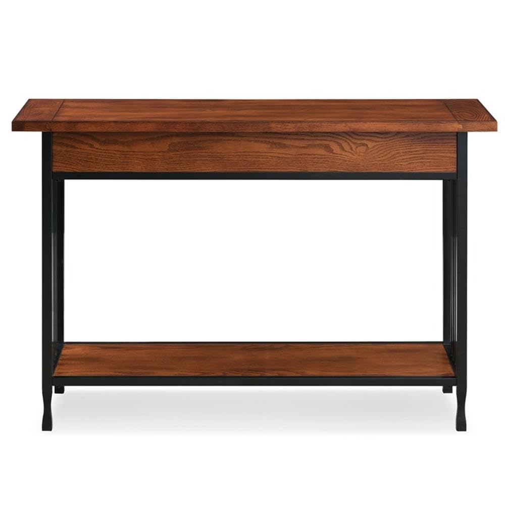 Industrial Wood Console Table with 2 Drawers and Storage Shelf Q561121