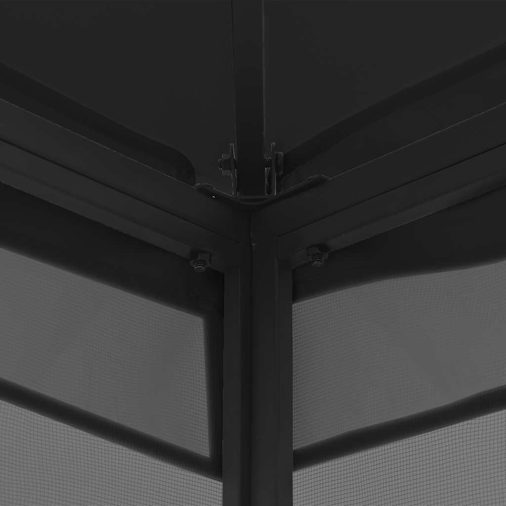 Gazebo with Nets 9.8x9.8x8.7 ft Anthracite Steel Frame Q352
