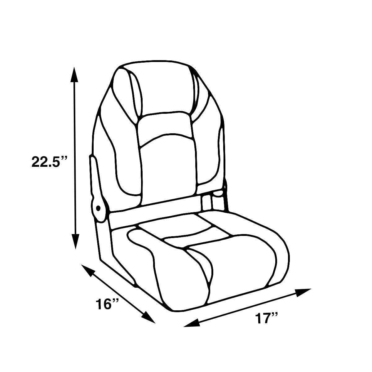 High Back Folding Boat Seats 2 Pack Charcoal Gray U823