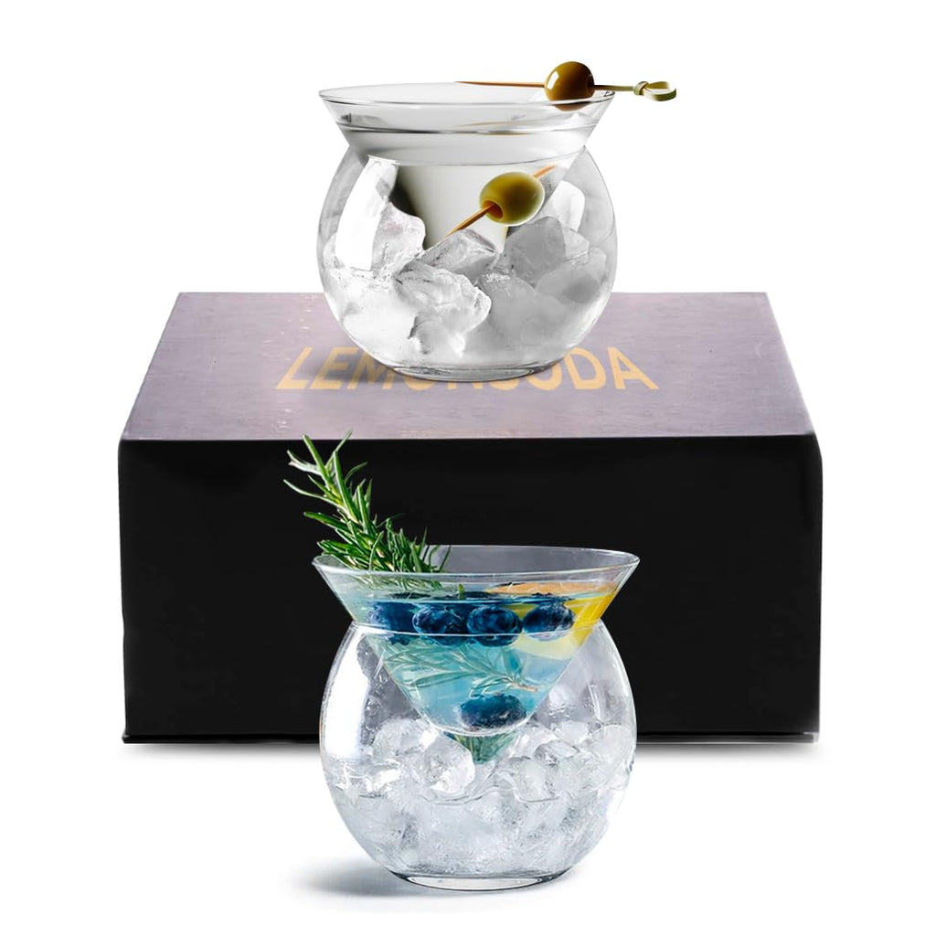 Stemless Martini Glasses with Chiller L443