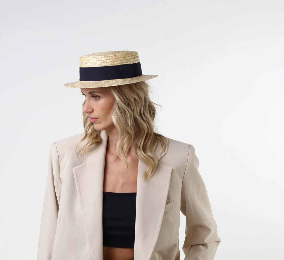 Straw Boater Hat J224