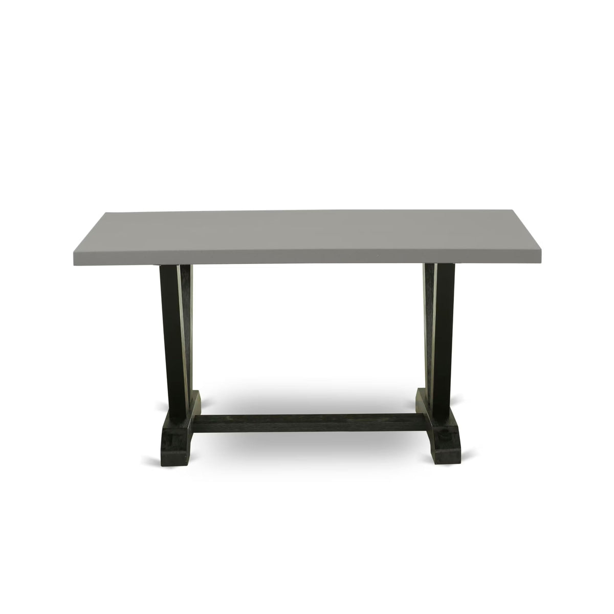 5 Piece Dinette Set with Rectangle Dining Table and 4 Black Faux Leather Chairs F934583