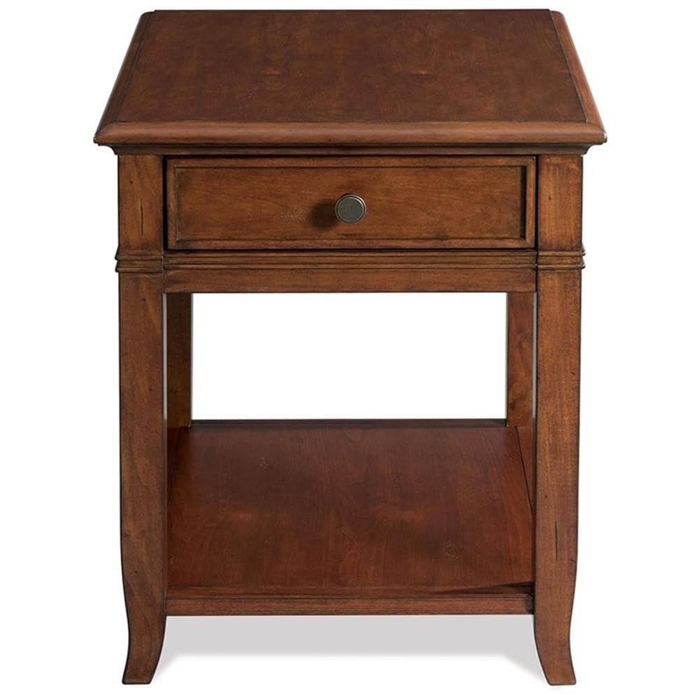 Square Wood End Table with 1 Drawer 1 Shelf A983030