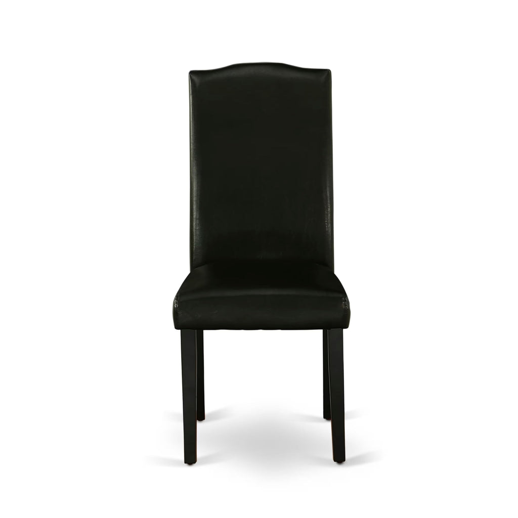 5 Piece Dinette Set with Rectangle Dining Table and 4 Black Faux Leather Chairs F934583