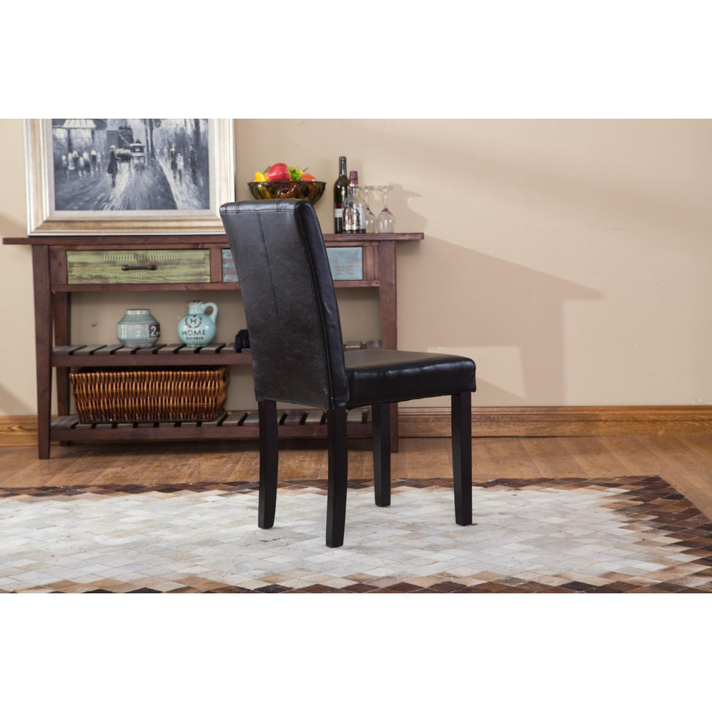 Black Faux Leather Parson Chair Set of 2 R344382