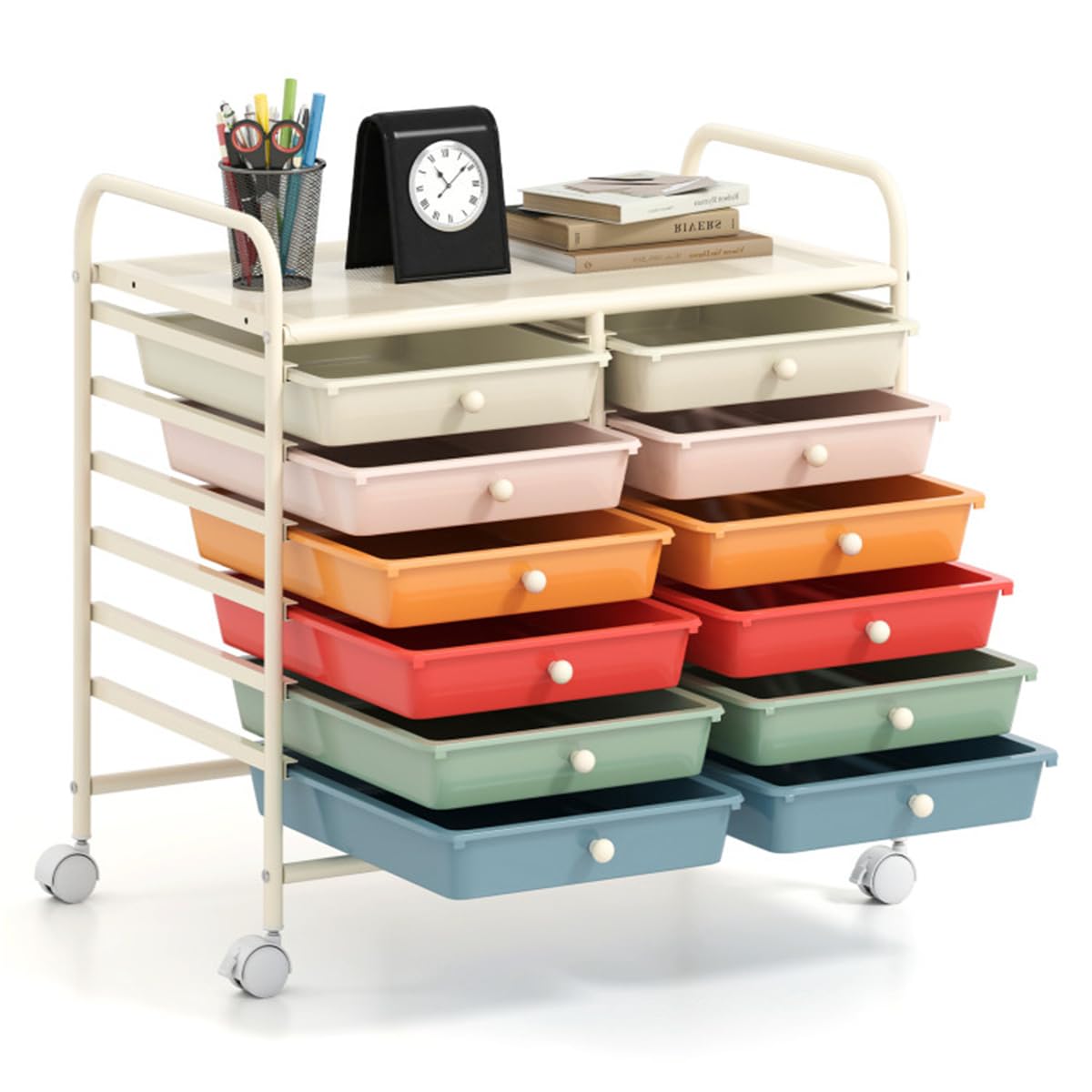 12 Drawer Rolling Storage Cart with Wheels K92725
