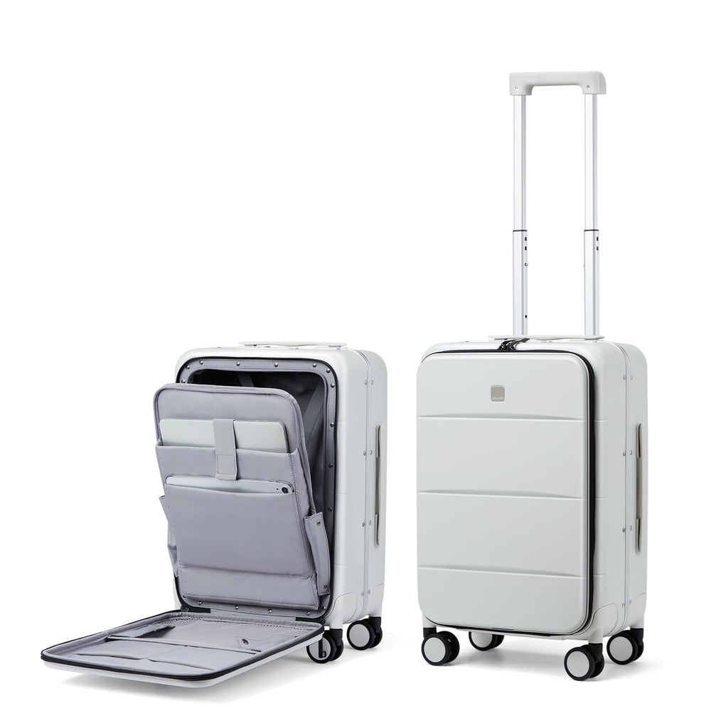 Smoke White 20 Inch Hard Shell Carry On Luggage R609