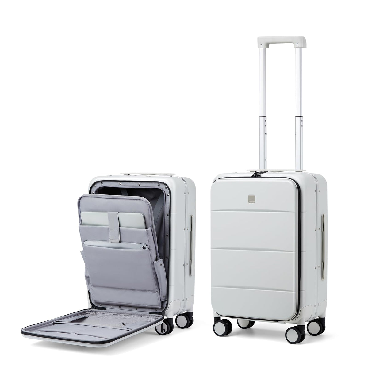 Smoke White 20 Inch Hard Shell Carry On Luggage R609