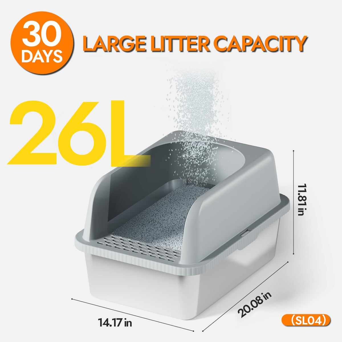 Stainless Steel Cat Litter Box with Lid L62552