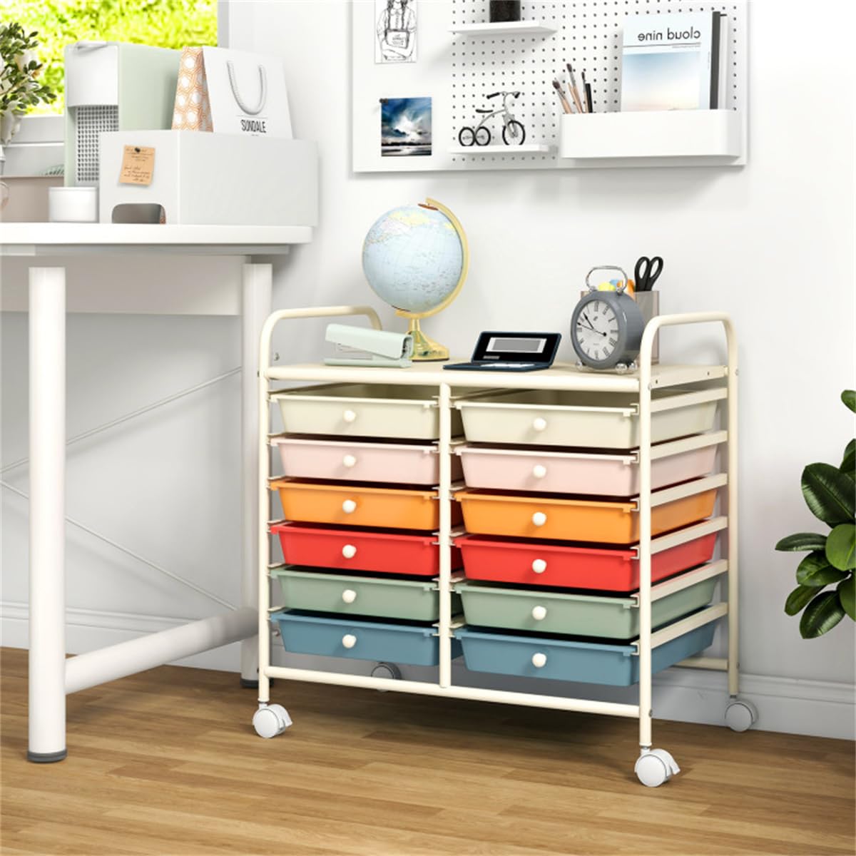 12 Drawer Rolling Storage Cart with Wheels K92725