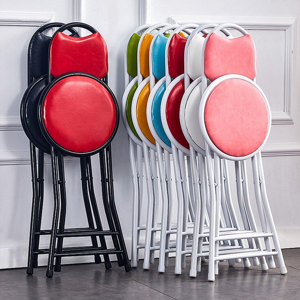 Black 18 Inch Folding Bar Stool with Backrest F7136