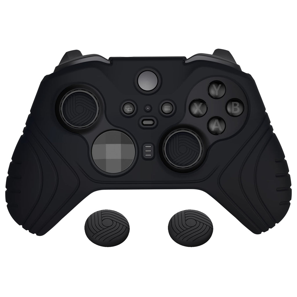 Anti Slip Silicone Case Cover for Xbox Elite Wireless Controller Series 2 with Thumb Grip Caps - Black Z11294