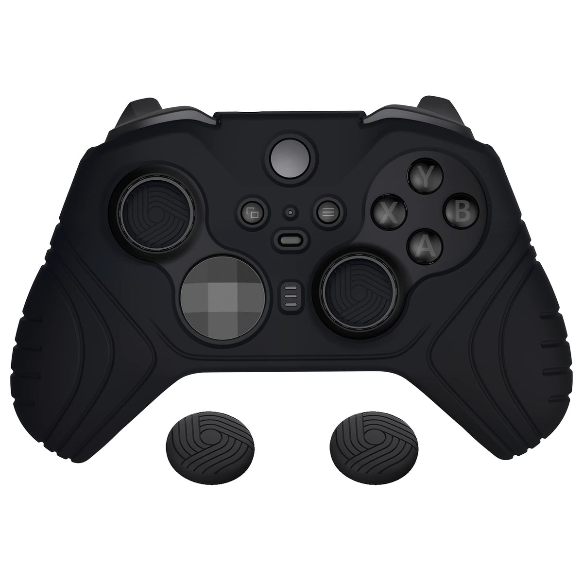 Anti Slip Silicone Case Cover for Xbox Elite Wireless Controller Series 2 with Thumb Grip Caps - Black Z11294
