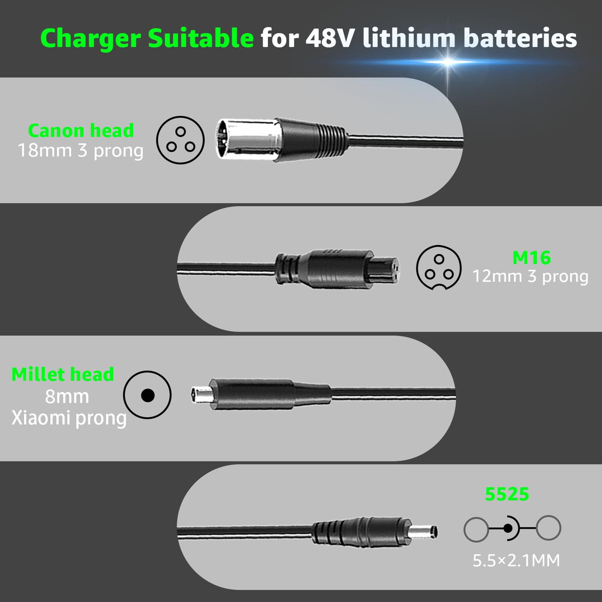 54.6V 2A Electric Bike Charger D332