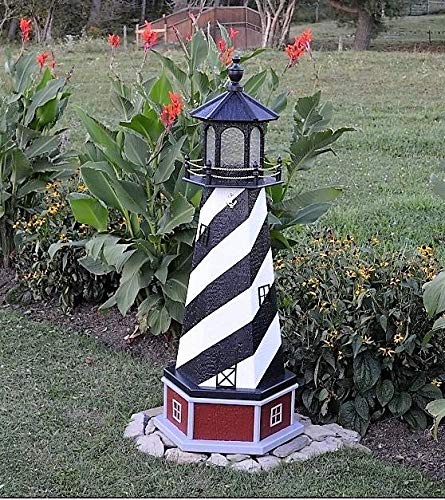 Solar-Powered LED Lighthouse with Base 56" Tall K69201