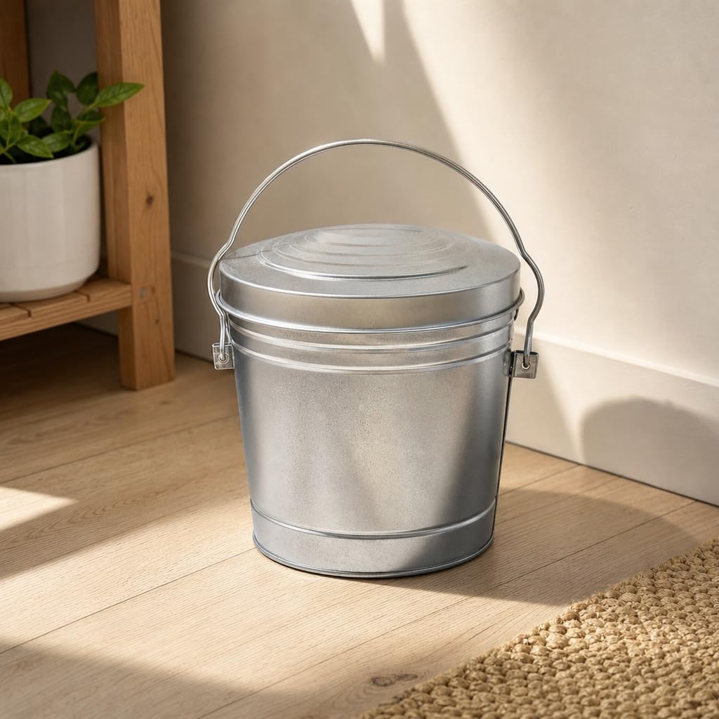 6 Gal Galvanized Steel Storage Can with Locking Lid M887017