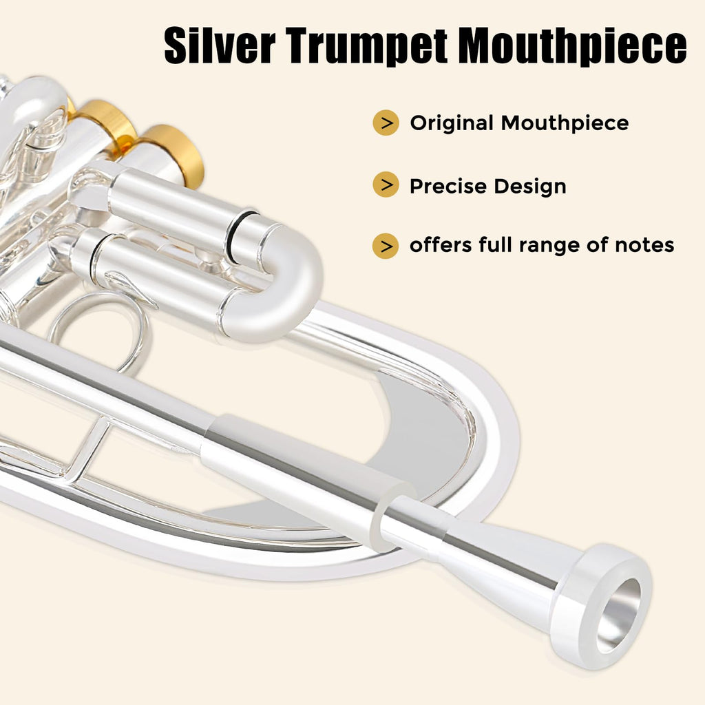 Bb Trumpet Brass Instruments Set with 7C Mouthpiece, Cloth and Gloves Q36770