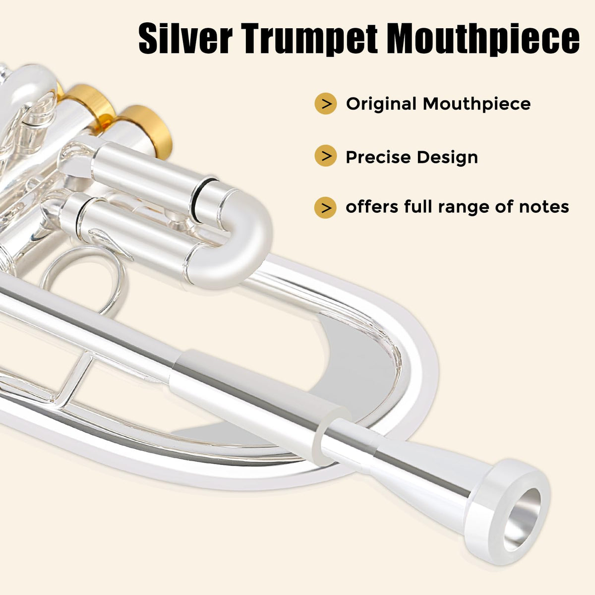 Bb Trumpet Brass Instruments Set with 7C Mouthpiece, Cloth and Gloves Q36770