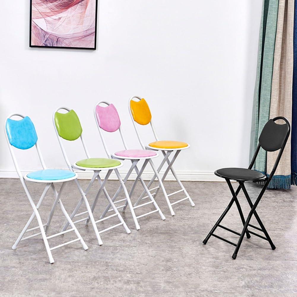 Black 18 Inch Folding Bar Stool with Backrest F7136