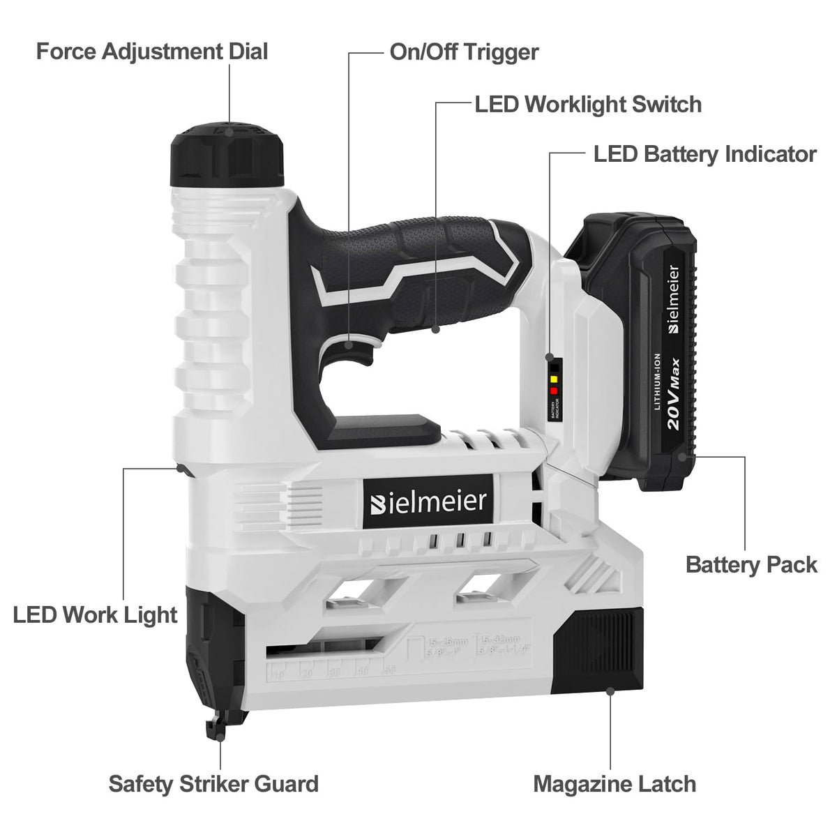 18 Gauge 2 In 1 Cordless Brad Nailer Stapler I300669
