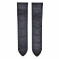 24.5mm Black Leather Watch Band Strap S531