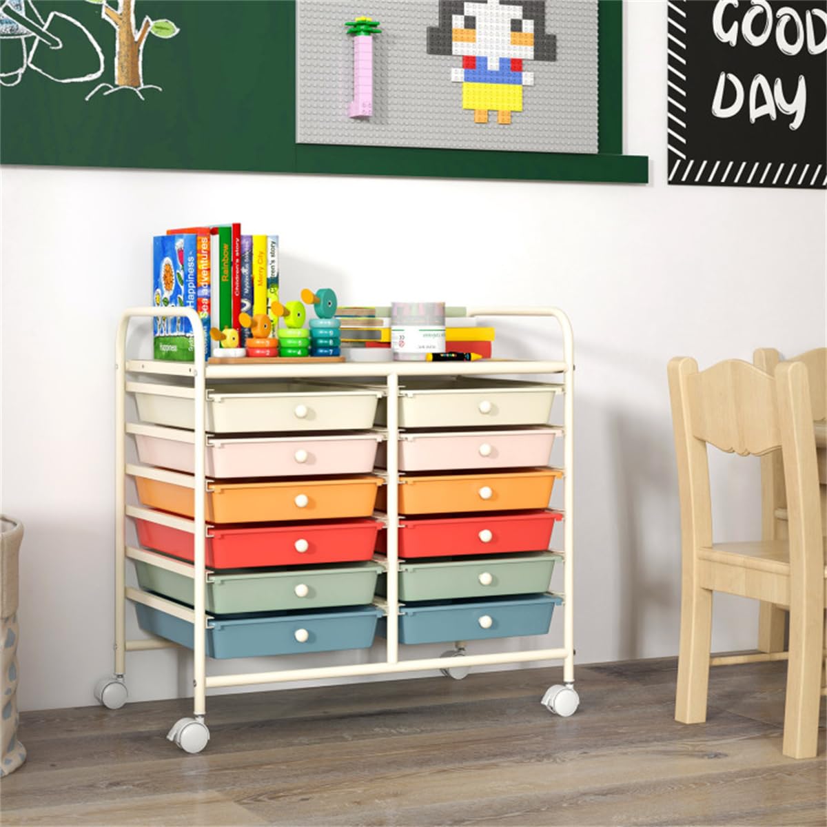 12 Drawer Rolling Storage Cart with Wheels K92725