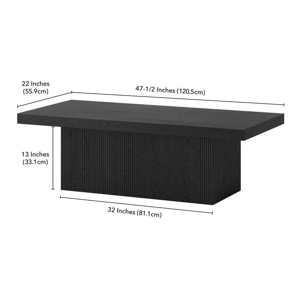 48" Modern Fluted Coffee Table Y9423
