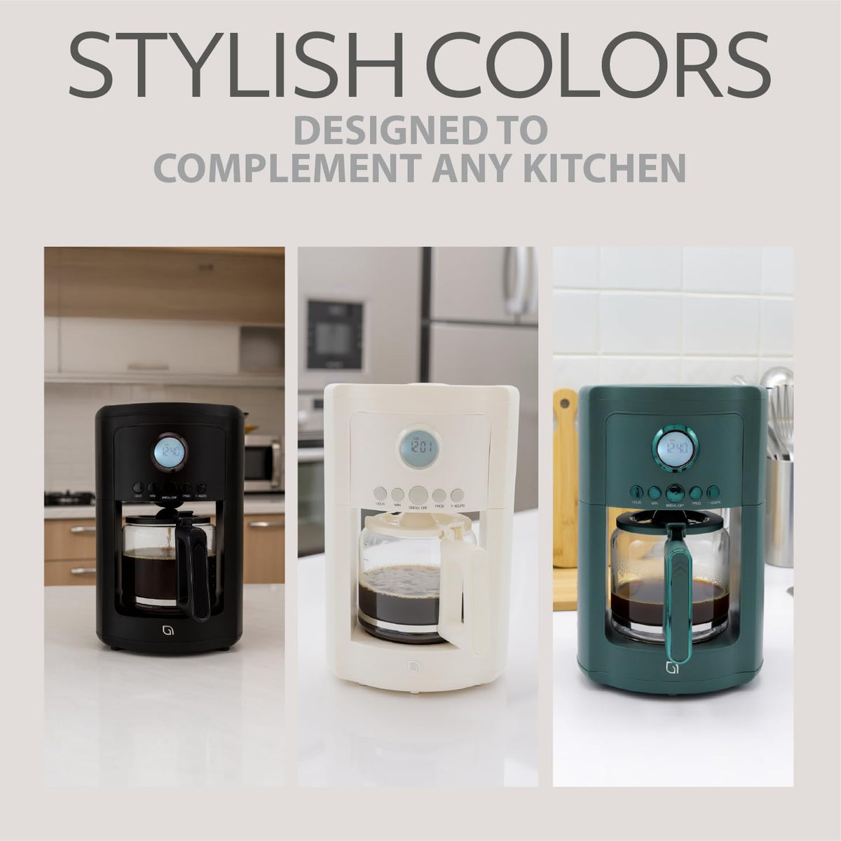 12-Cup Programmable Drip Coffee Maker with Glass Carafe S964433