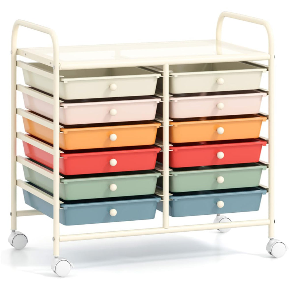 12 Drawer Rolling Storage Cart with Wheels K92725