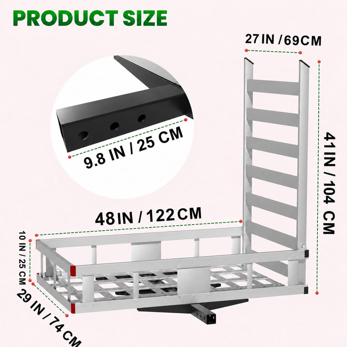 500 LBS Aluminum Hitch Cargo Carrier R776