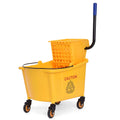 Yellow 35 Quart Commercial Mop Bucket with Wringer A957084