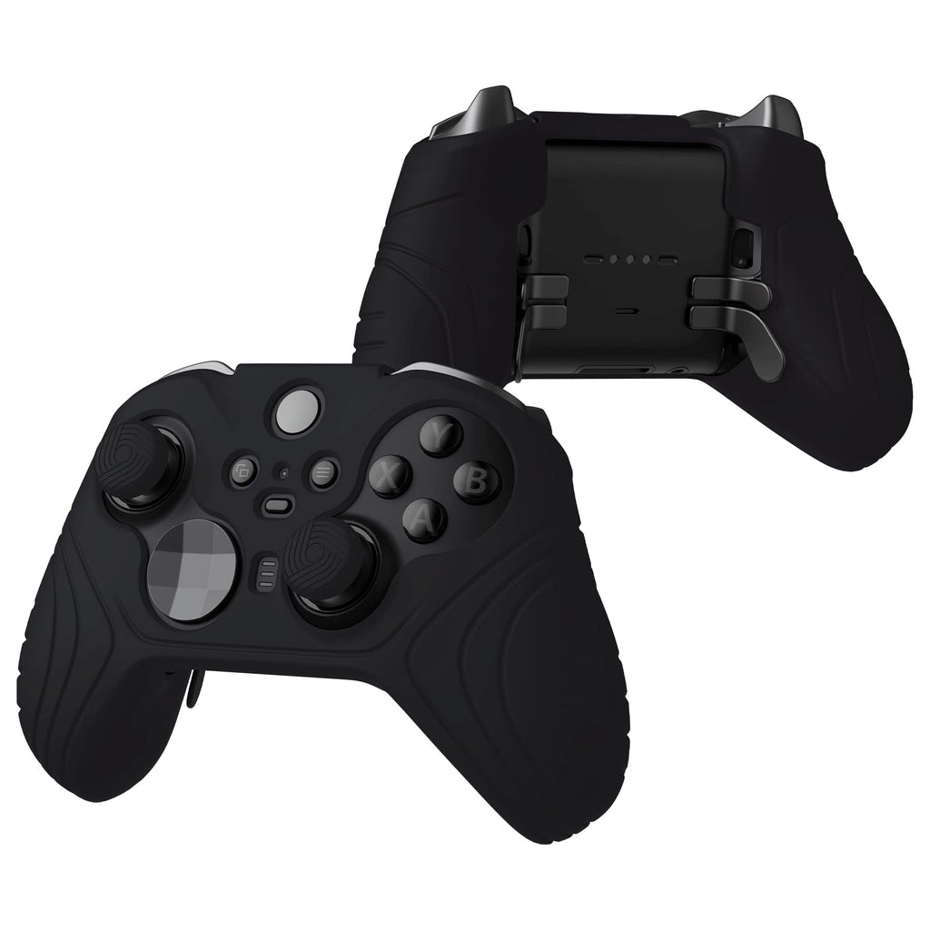 Anti Slip Silicone Case Cover for Xbox Elite Wireless Controller Series 2 with Thumb Grip Caps - Black Z11294