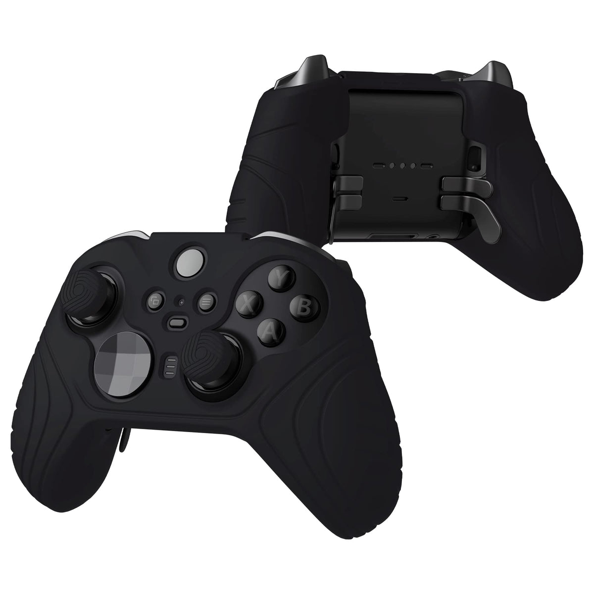 Anti Slip Silicone Case Cover for Xbox Elite Wireless Controller Series 2 with Thumb Grip Caps - Black Z11294