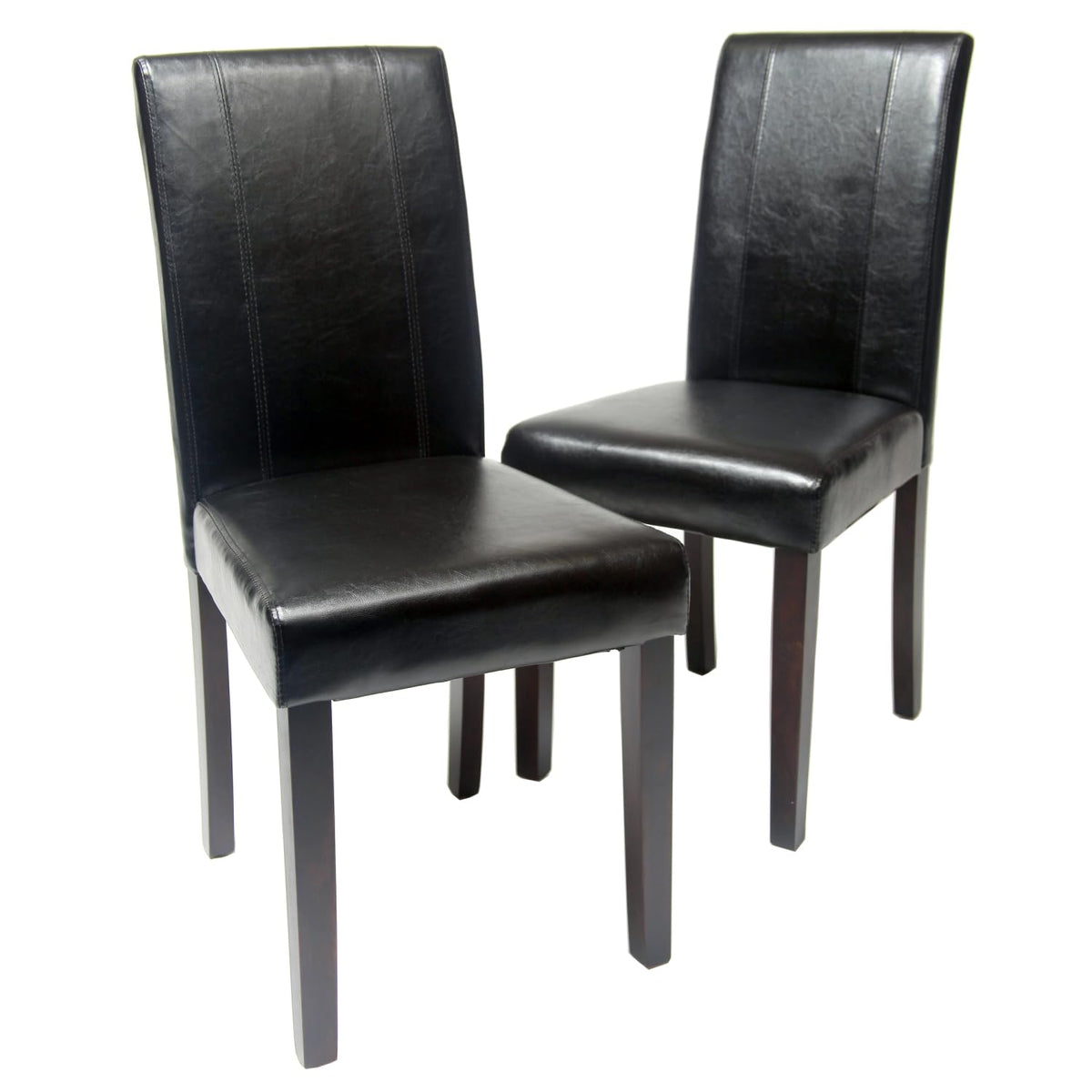 Black Faux Leather Parson Chair Set of 2 R344382
