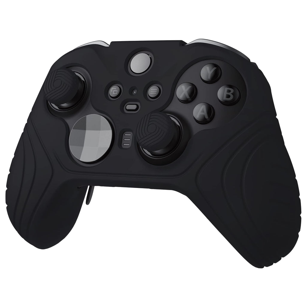 Anti Slip Silicone Case Cover for Xbox Elite Wireless Controller Series 2 with Thumb Grip Caps - Black Z11294