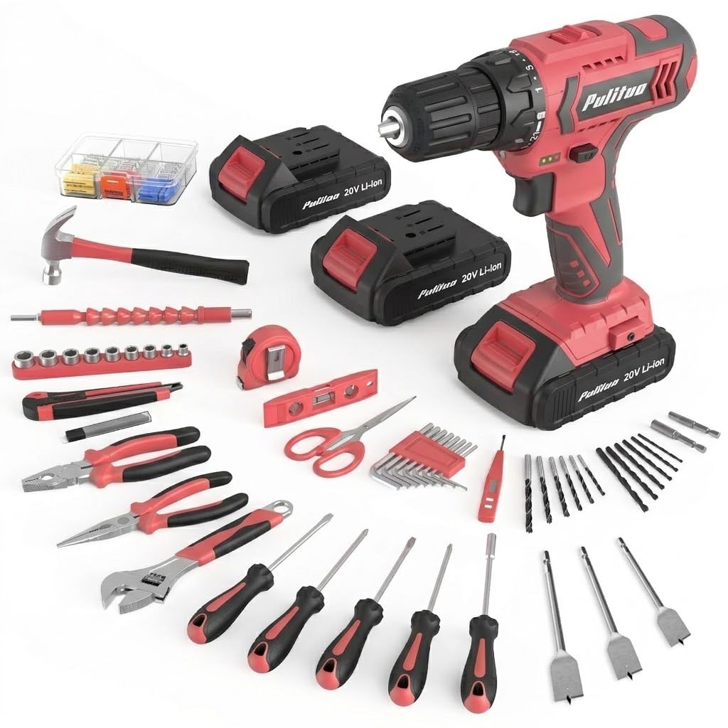 Cordless Drill Set 20V with Battery And Charger 59pcs Bits Kit H926394