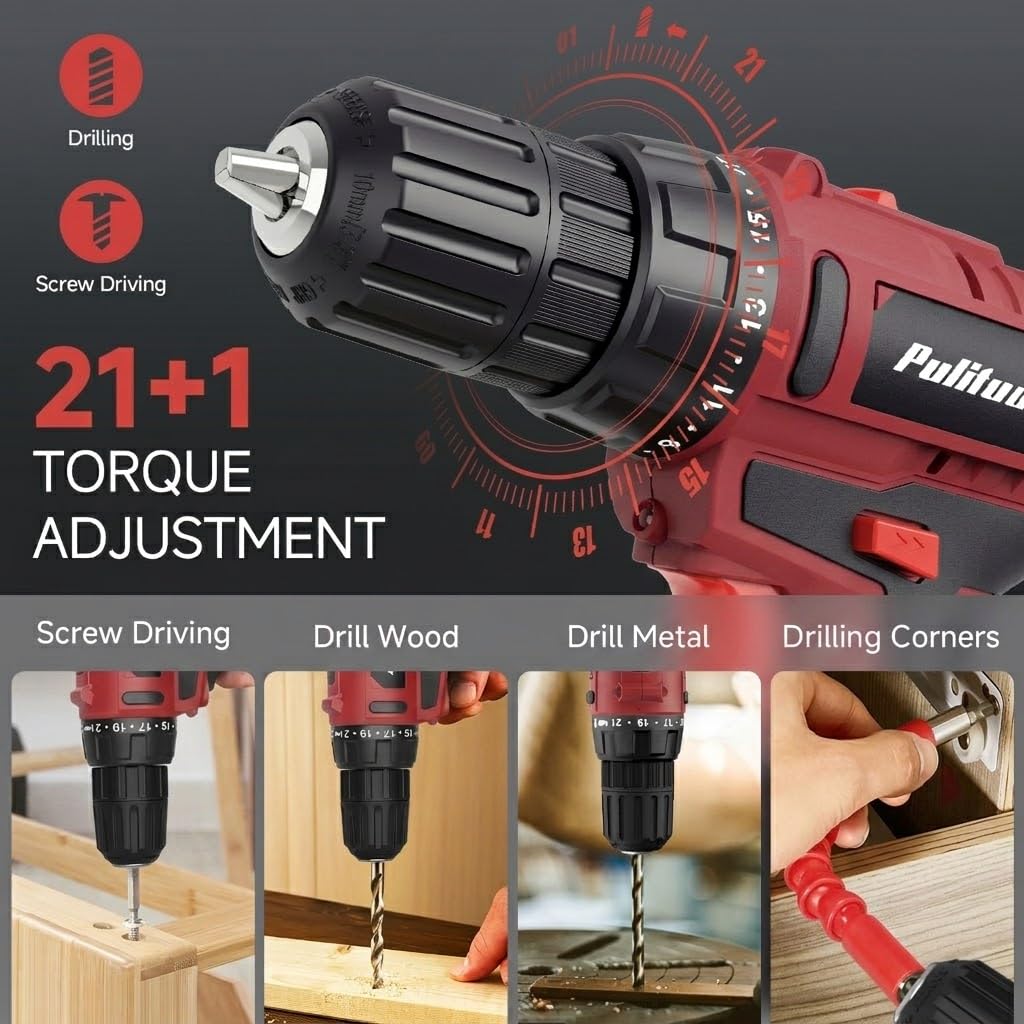 Cordless Drill Set 20V with Battery And Charger 59pcs Bits Kit H926394