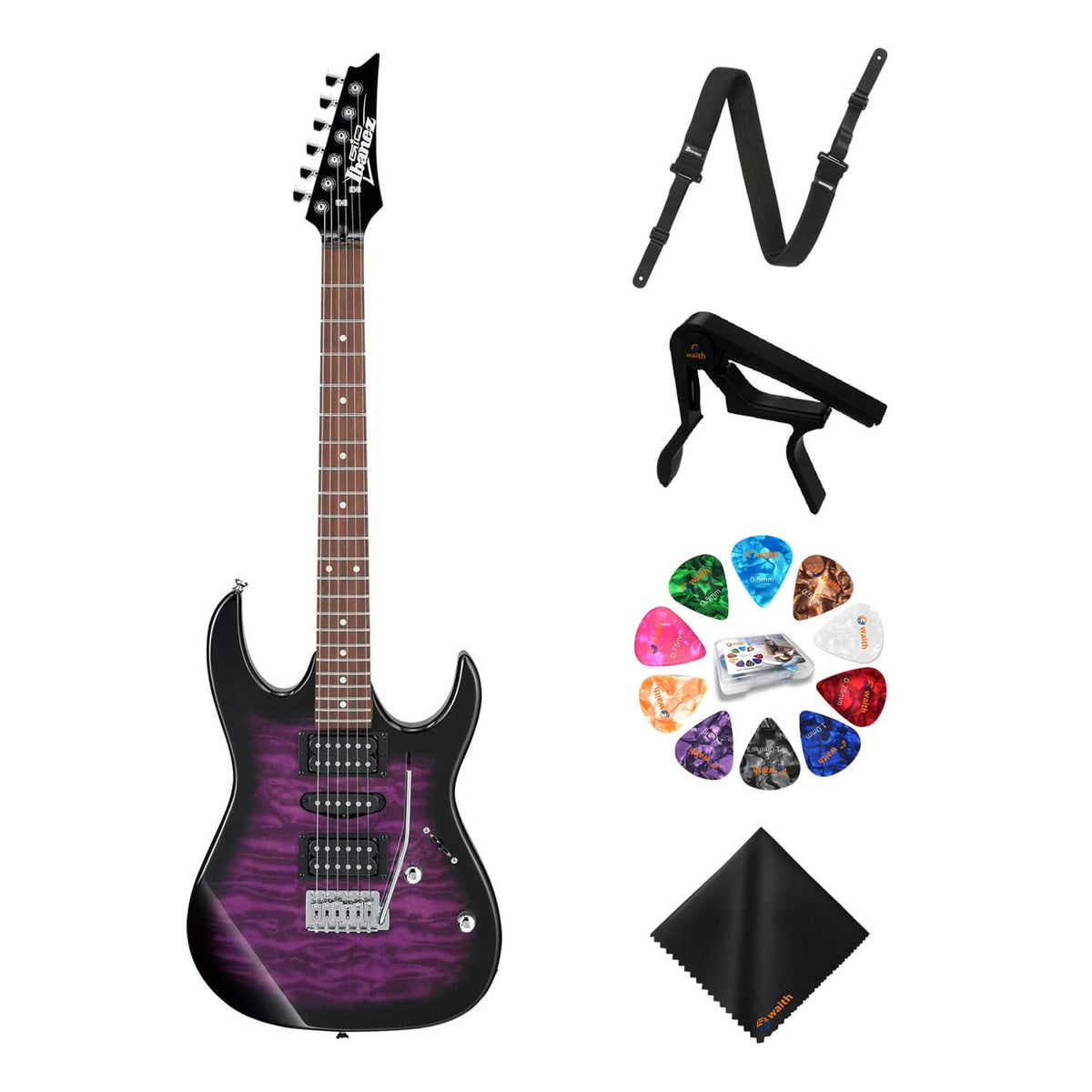 Transparent Violet Sunburst 6-String Solid-Body Electric Guitar K81473
