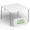 3 ft Square Folding Card Table with Carrying Handle O6960