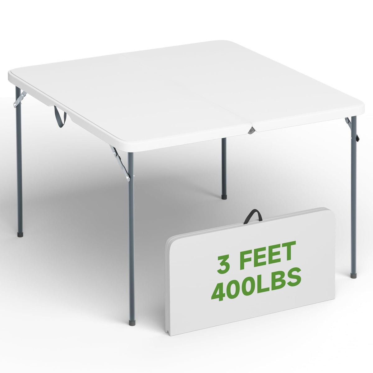3 ft Square Folding Card Table with Carrying Handle O6960