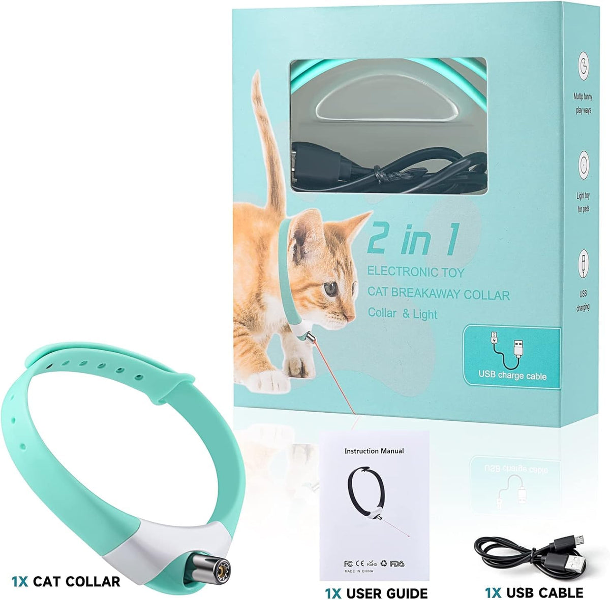 Rechargeable Laser Cat Toy Collar O34167