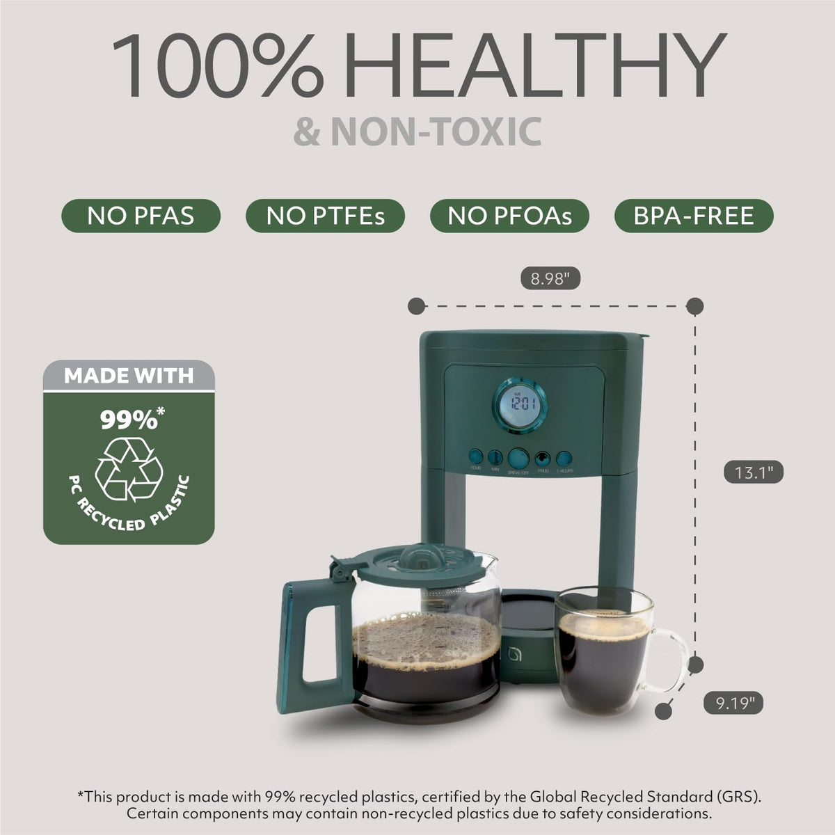 12-Cup Programmable Drip Coffee Maker with Glass Carafe S964433