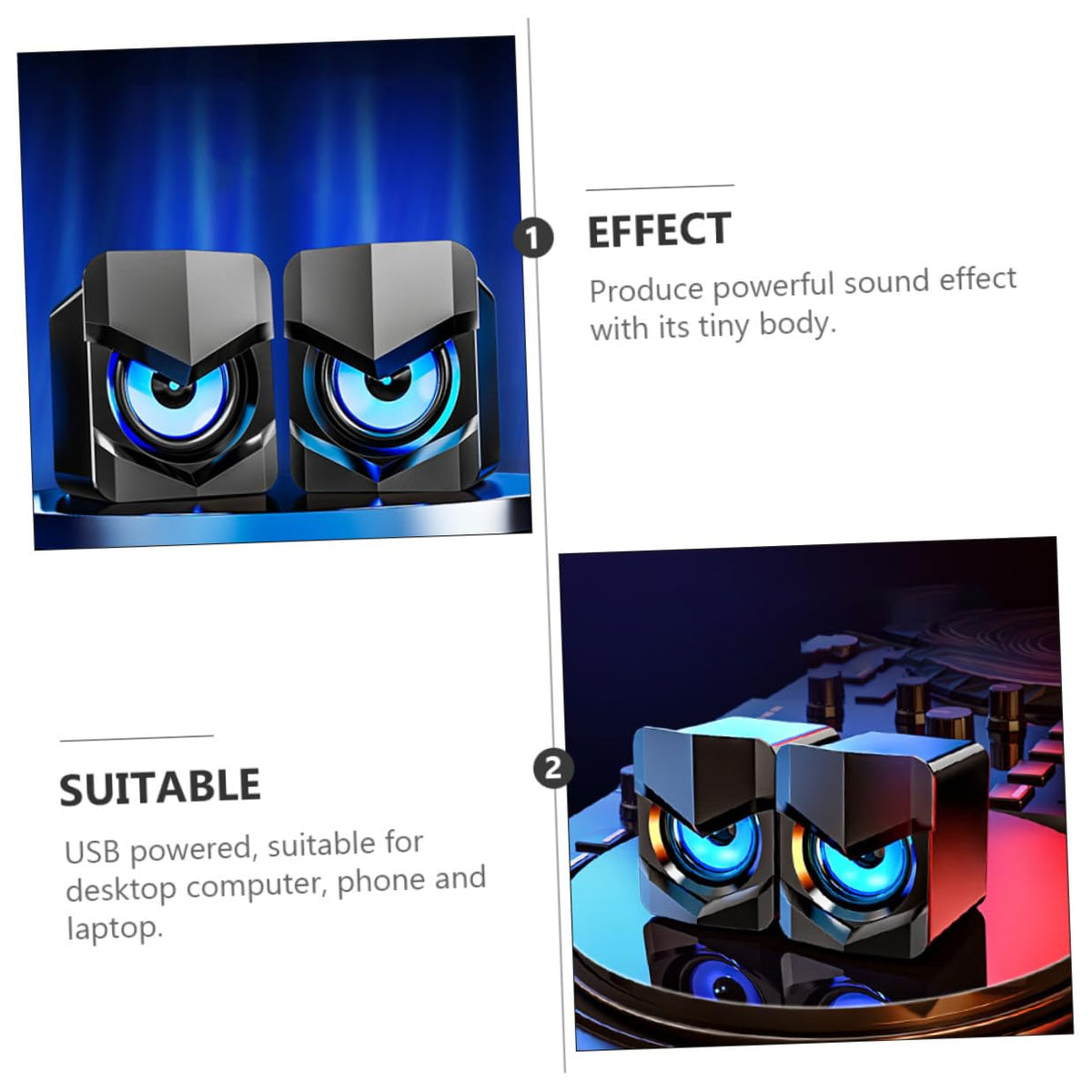 2 Pack USB Powered Mini Computer Speakers C26779