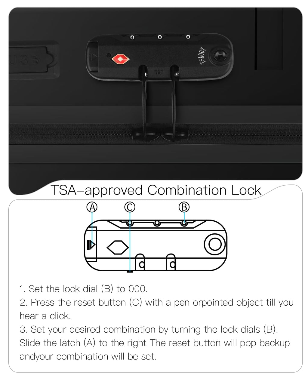 20 Inch Hardside Spinner Luggage with TSA Lock I7496