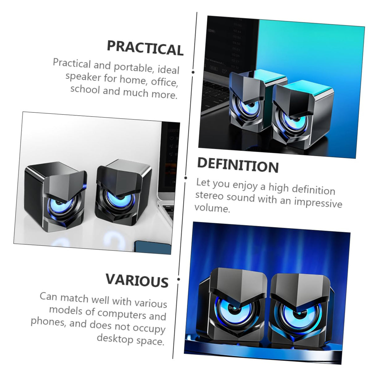 2 Pack USB Powered Mini Computer Speakers C26779