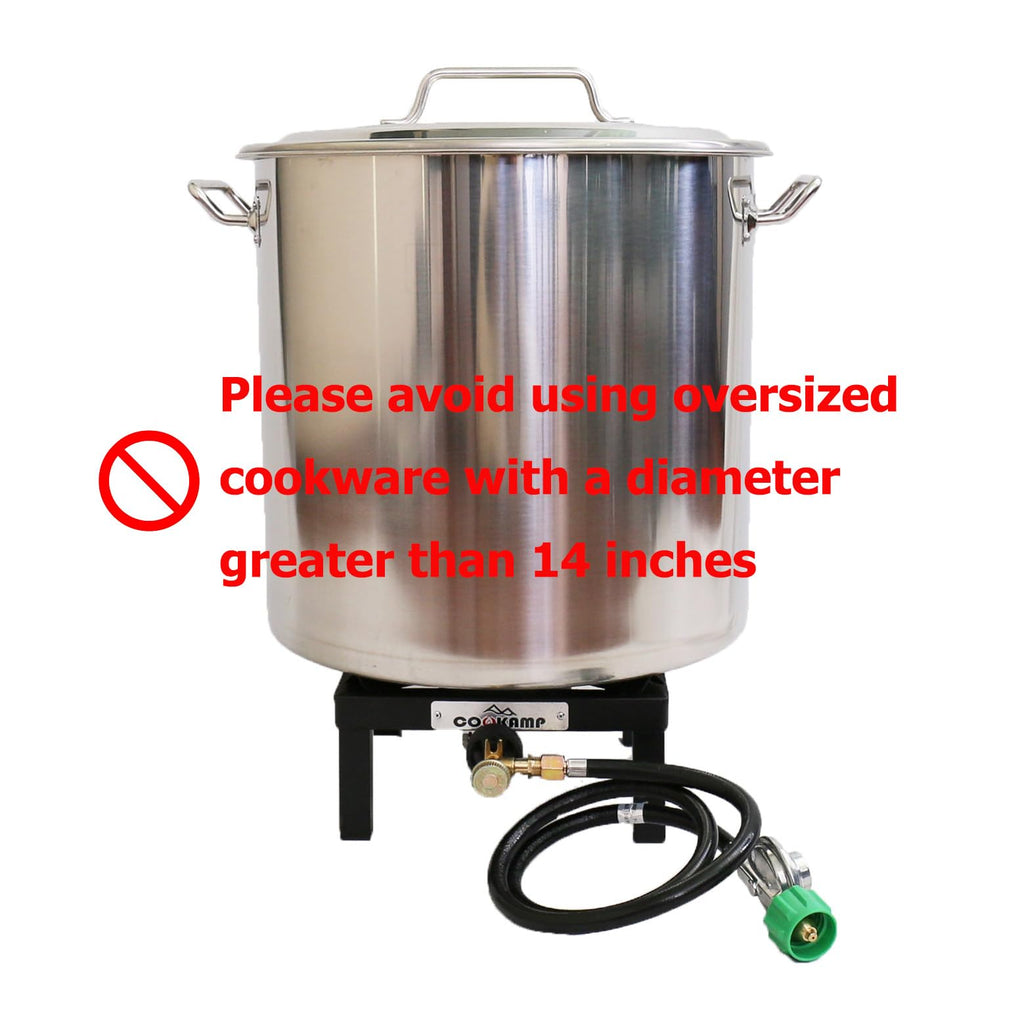 Single High Pressure Propane Camp Stove with Adjustable Regulator and Hose X34715