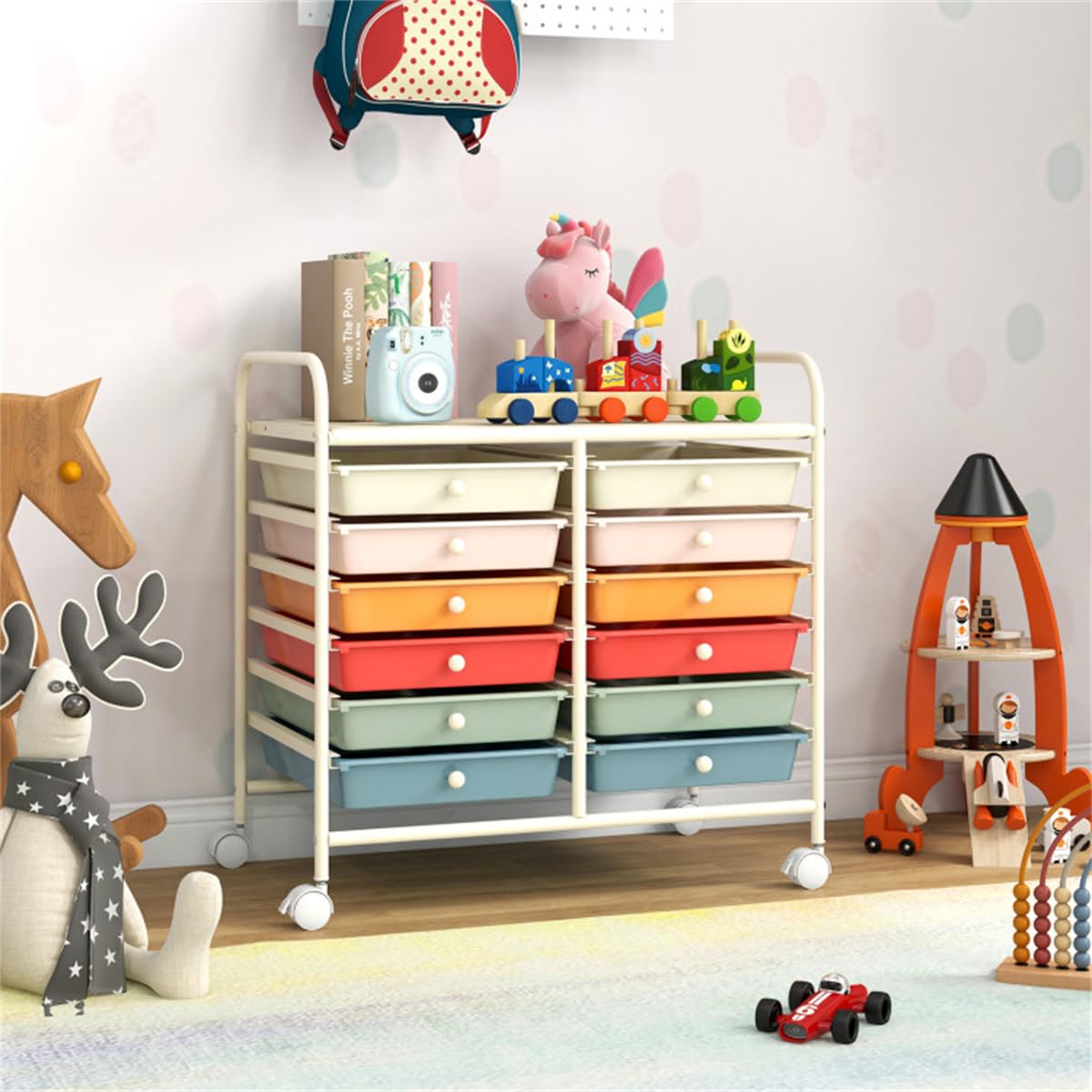 12 Drawer Rolling Storage Cart with Wheels K92725
